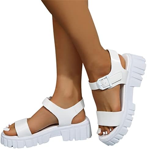 Модни летни жени сандали дебели единствени ленти за токи отворено пети -стилски сандали за жени чевли