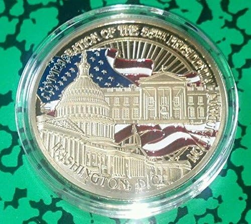 Претседателот Барак Обама Инаугуративен Обоени Предизвик Уметност Монета