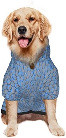 Големо кучиња Худи ретро-сина-змеј-скала од домашно милениче џемпер со капа со мека мачка облека мантил мал