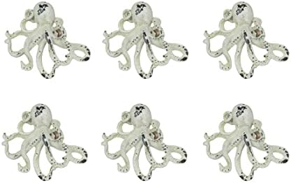 Сет од 6 потресени фиоки за крајбрежно бело леано железо, октопод фиока
