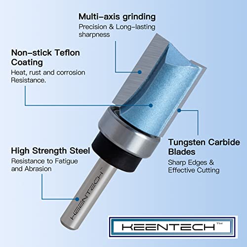 Битови на рутерот Keentech Model со 1/4 Shank, 1/2 Дијаметар на сечење, 1-1/2 Длабочина за сечење, C4 одделение карбид врзан од