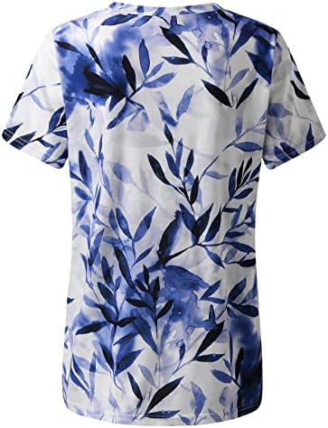 Женски плус големина врвови со шарени бои со краток ракав каузални блузи маички врвови памучни кошули со долг ракав за