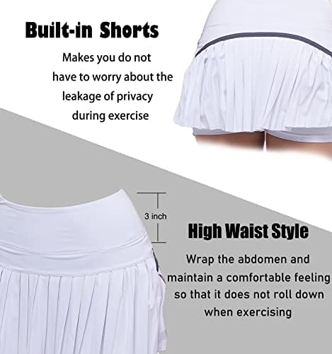 Sanirippe тениски здолништа со џебови мини здолништа за жени атлетски голф трчање здолниште тренинг спортска активна облека