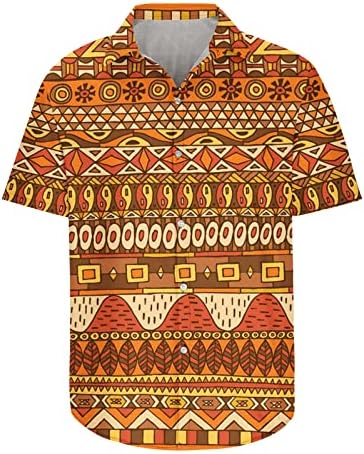 Менски предни џеб Хавајски кошули 2023 Обични народни кошули со кратки ракави со кратки ракави надолу од кошули на плажа блузи