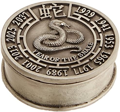 494 Година На Змијата Рачно Изработен Метал Кинески Хороскоп Накит Ситница Кутија