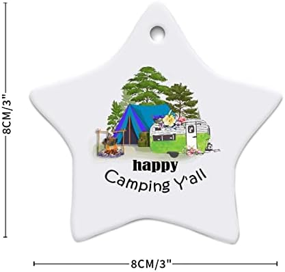 3 -инчен кампер Божиќни украси Кампување среќно кампување y'all starвезда Божиќни украси за деца момчиња девојчиња кои висат украси за украсување на новогодишни украси