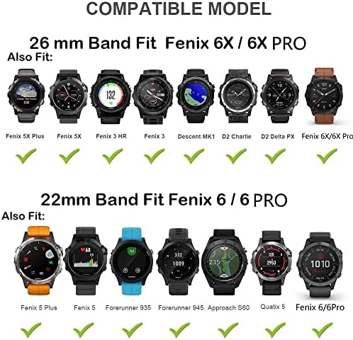 AEHON 26/22mm Watchband За Garmin Феникс 6 6S 6X Pro 5 5X 5S Плус 3HR 935 945 D2 Силиконски Бенд Брзо Ослободување Часовник Lasyfit
