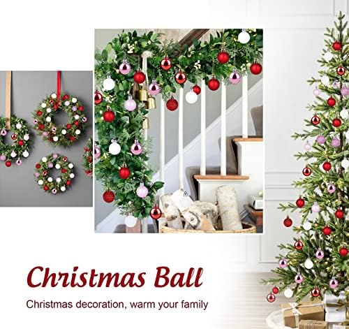 54 парчиња мини Божиќни украси за божиќни топка - 1,2 инчи Божиќ Шарено распрснување пластични декоративни висечки топки, симпатични ситни Божиќни