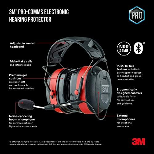 Безбедносен пакет на 3М: Електронски заштитник за слух со про-коми со Bluetooth безжична технологија + 10-пакет 8511 ладен проток вентил