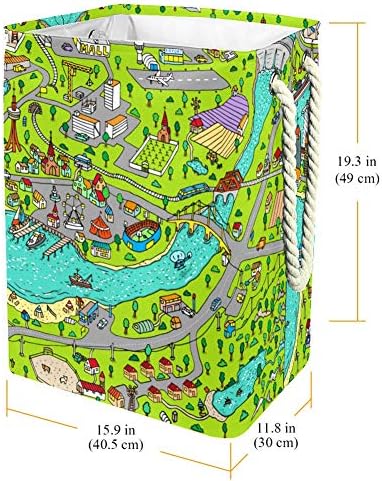 Тесен Пречка Лавра Изолирани Градот Мапа Облека Попречуваат Голема Кошница Со Рачки За Складирање Облека Играчки Во Спална Соба Бања