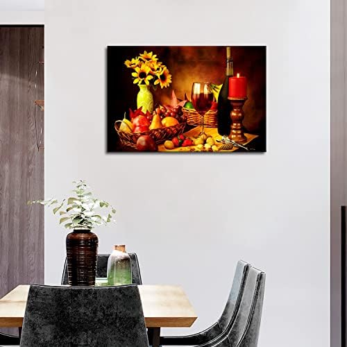 Овошје и храна вино wallидна уметност добар декор за кујна сликата на сликите отпечатоци на платно модерни уметнички дела за домашна