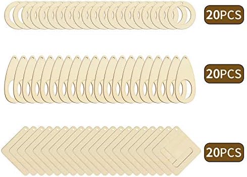 ЧЕНРУИ 60 Парчиња САМ Недовршени Дрвени Обетки Празни Места Делови За Обетки Од Дрво За Макраме