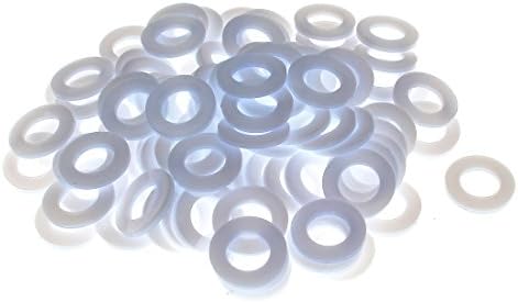 Аексит бело тркалезно мијалници рамен изолација најлонски растојание за мијалник за миење садови 18 x 32 x рамни мијалници 3мм 100 парчиња