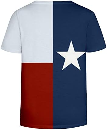Американско знаме печатени маички за жени, 2023 година патриотски врвови на 4 -ти јули летен блуза Краток ракав против вратот