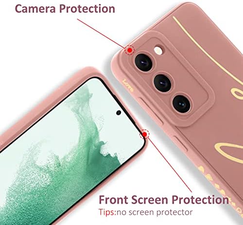 Mowime За Samsung Galaxy S23 Случај, Назад Симпатична Позлата Љубов Писмо Графички Со Анти-Падот Објектив Камери Покривка Заштита Мека