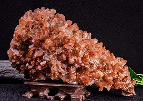 yippee Fire Crystal Quartz Cluster Stone/Црвен фантомски кварц примерок/метафизички кристал/лепидокрицит во кварцен оган кристал/амфиболен кристал
