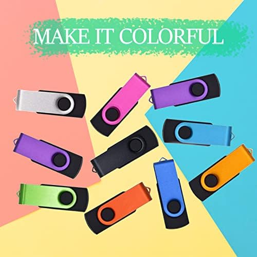 Флеш диск 4 GB 10 пакет Tatmohik USB дискови 4 GB Thumb Drive Bulk од 10 USB дискови за вртење на вртење со LED индикатор, скок за скокање,