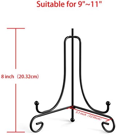 Sntieecr 3 пакет 8 инчи за приказ на железо, држач за црна железна плоча штанд за прикажување рамка, декоративни плочи, таблети и