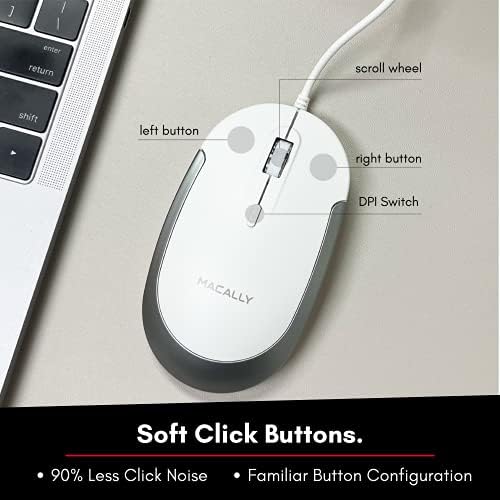 Макали Тивок Жичен Глушец-Тенок &засилувач; Компактен USB Глушец За Apple Mac Или Windows КОМПЈУТЕР Лаптоп/Десктоп-Дизајниран Со Оптички Сензор &засилувач; DPI Прекинувач-Едн?