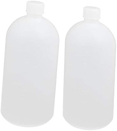 X-gree 1000ml HDPE пластичен бел цилиндер Тесен уста Течен примерок за складирање шише 2 парчиња (Bottiglia di Plastica del Campione