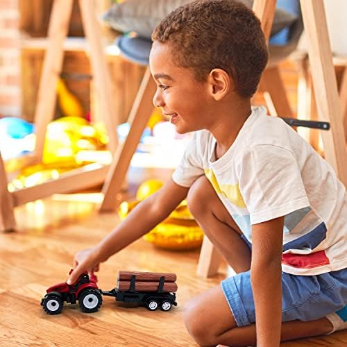 Играчки за багери за градежни играчки за 3 годишни момчиња, дрвени влечечи за мали камиони за автомобили, деца играчки за градежни