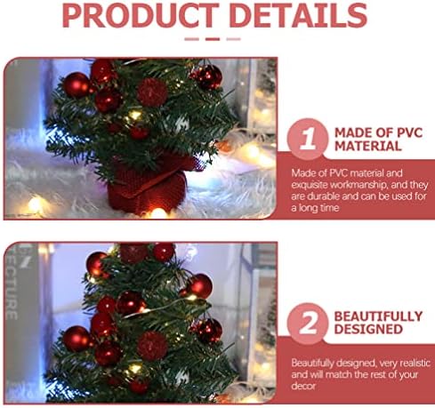 GADPIPARTY CRISTOR DECORD Tabletop Mini Desktop Tree Вештачко празник за трпеза за одмор домашен шоу прозорец декор, жица светлина, не вклучени Божиќни украси