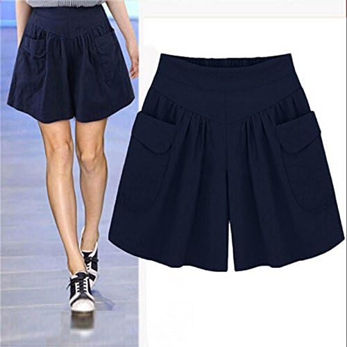 Жешки панталони џебови дама летни женски шорцеви случајни обични шорцеви фустани плус големина цврста лабава облека за атлетски