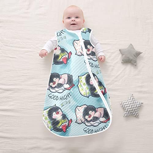ВВФЕЛИКСЛ неутрален пингвин за спиење за спиење, бебе, носено ќебе за носење, вреќа за спиење на дете, костум за спиење за новороденчиња новороденчиња 6-12 месеци