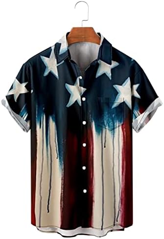 BMISEGM летни масти кошули мажи за независност на мажите со знаме 3Д дигитално печатење персонализирани модни маички со долг ракав за ракави за