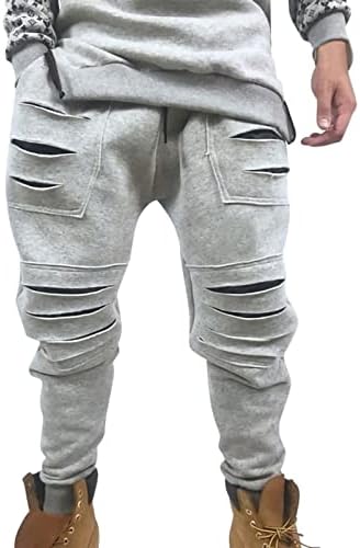 Дијаго искинаа панталони за мажи спортови џемпент моден тенок фит случајн џогер стилски удобни пантолони џогирање атлетски панталони