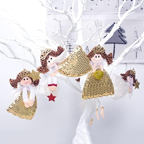 Божиќна Декорација Ткаенина Божиќна Ангелска Кукла Приврзок Креативен Приврзок За Новогодишна Елка 3 Пакувања Украси За Божиќни Венци