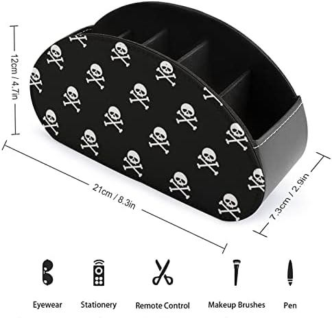 Коски коски пират модерен држач за далечински управувач со 5 оддели PU кожа мути-функционална канцелариска организација на табела