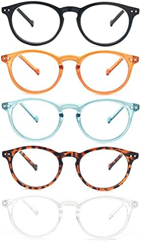 Тишуи Очила За Читање Жени Мажи Тркалезни Читатели 5 Пакувајте Стилски Измамнички Очила Во Боја