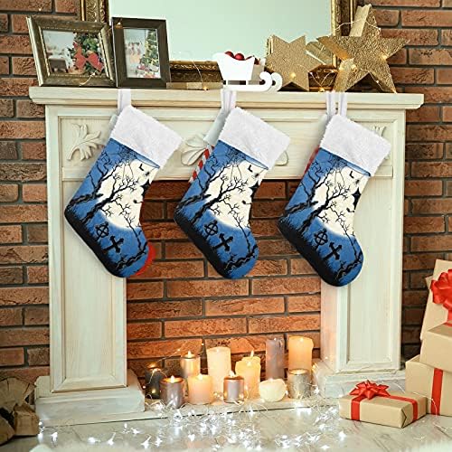 Алаза Божиќни чорапи Спалив вампир на Гробиштата Класик Персонализирани големи декорации за порибување за семејни празнични сезони за забави Декор 1 пакет, 17,7 ''
