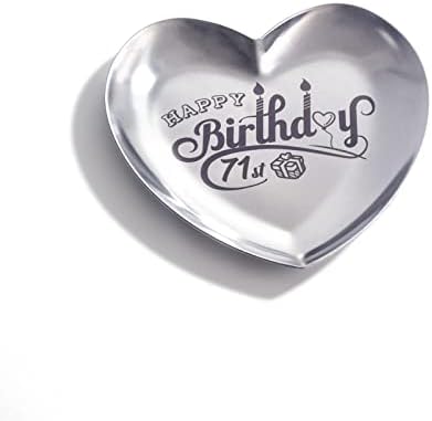 ВВОК Среќен 75 Ти Роденден Подароци За Накит Од Нерѓосувачки Челик Ласерски Врежано Јадење Во Форма На Срце Персонализирани Подароци