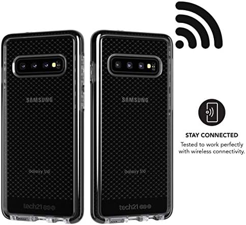 tech21 Заштитно Куќиште Samsung Galaxy S10 Тенок Шарен Заден Капак Со Flexshock-Evo Check-Smokey Black