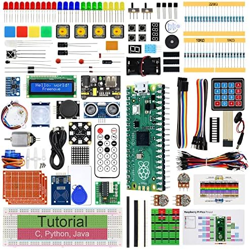 Комплет за почетни почетнички комплети за малина Пи Пико, детален туторијал со 687 страници, 222 артикли, 112 проекти, код на Пајтон Ц Јава