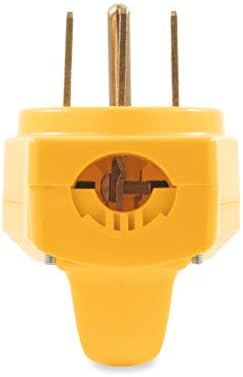Camco PowerGrip RV Plug, 50 Amp Meal Plug, NEMA 14-50p Yellow
