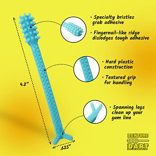 Пробрка DART V4 Тешка пластична четка за протези - Лепило за лепило за лепило - Отстранете го лепилото на гел за протеза од уста и