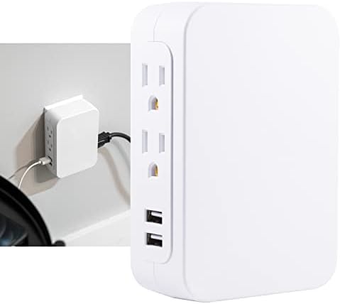 GE Pro 5-Outlet Extender & GE Pro 6-Outlet Extender, заштитник на пренапони, страничен пристап, адаптер за допрете на wallидот, 3-постепено,