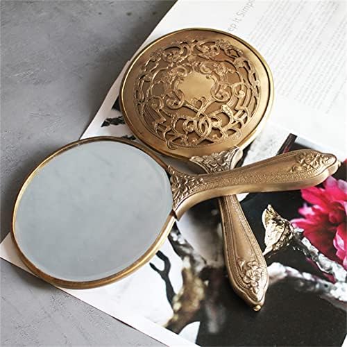 Retro Ins Рачна огледало за шминка рачна рачка огледало во европски стил на удобно рачно огледало за убавина