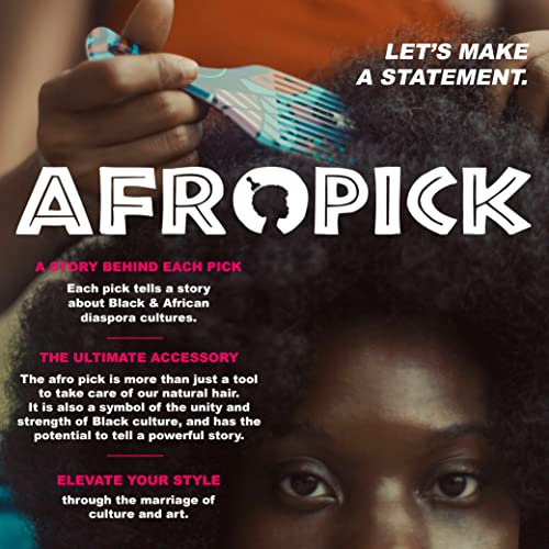 Афропик Анти-статичка пластична црна коса избор за природна виткана долга густа коса- афро избиј чешел за мажи, жени- африкански уметници