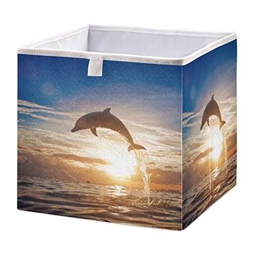 Коцка за складирање на коцки за скокање на делфини, кои се склопуваат водоотпорни корпи за играчки за канти за организатор на коцка