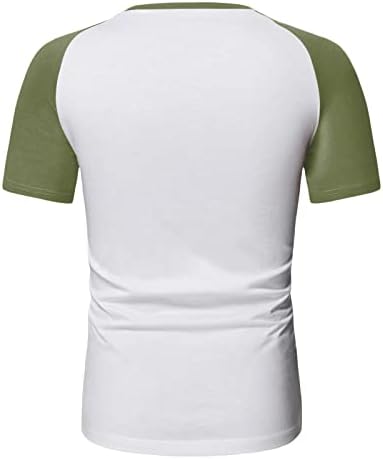 ZDDO летни кратки ракави маички маици, боја блок крпеница печата за печатење во тркалезна врата на врвовите на врвовите на тренингот на тренингот маичка за вежбање