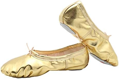 Missfiona женски кожен балет балетски папучи за стомачни чевли со балонче со велур со сплит-глас