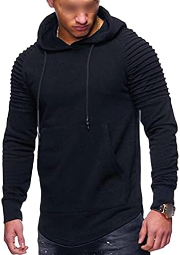 Jeke-DG Mens Houldies Casual Brethatable Sticking Sportswear Mase Casual Sports Hooded Pullover шарен плетен џемпер