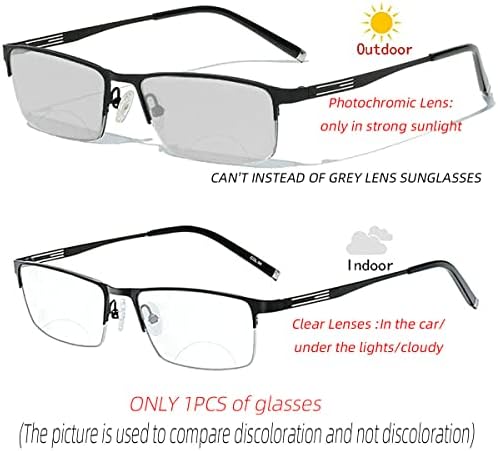 Лорели Машки Бифокални Очила За Читање Бизнис Сонце Фотохромна Леќа Метална Рамка 2020 Модна Транзиција Презбиопија