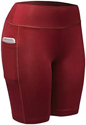 Andongnywell дами спортски шорцеви со високи половини истегнуваат женски јога панталони џеб зашиени хеланки топли панталони
