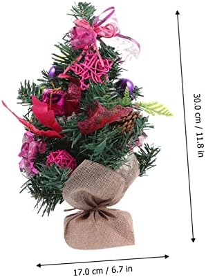 Toyvian украси за новогодишна елка Пара Меса де Божиќ Баул Божиќ украс затворен розов ПВЦ десктоп дрво Божиќна лента лакови украс украс