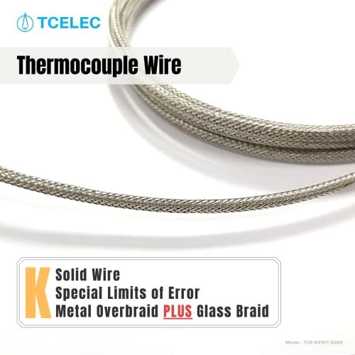 TCELEC TCE-K01HT - 2000 K Тип Метал Завиткани Издржливи И Висока Температура Отпорни Термоспој Сензор Сонда За Печка И Печка Со